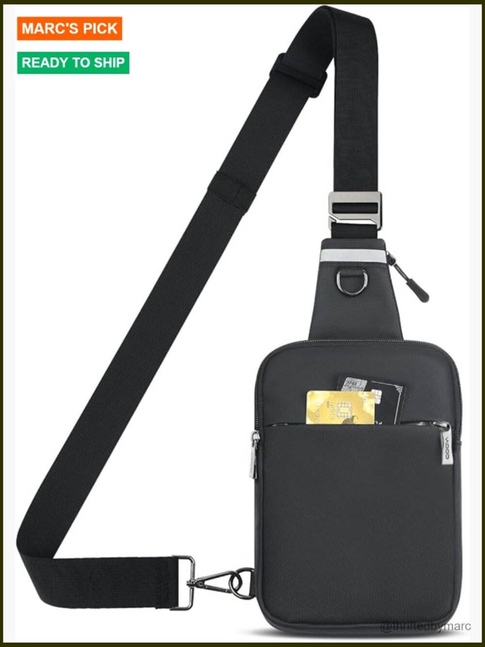 RFID Blocking Water Resistant Sling Bag Crossbody Chest Bag Travel